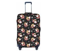 Anticsao Funda de equipaje con estampado de Feliz Navidad, funda elástica para equipaje de viaje, de elastano, se adapta a equipaje de 18 a 28 pulgadas, White, S