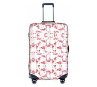 Anticsao Funda de equipaje con estampado de flamencos, funda elástica para equipaje de viaje, de elastano, se adapta a equipaje de 18 a 28 pulgadas, White, L