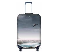 Anticsao Funda de equipaje de estilo hippie de los años 70, fundas lavables para maletas de moda, funda protectora de maleta antiarañazos, mapa de iconos de línea de viaje mundial, XL, 1, 3d Faro en
