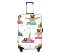 Anticsao Funda de equipaje de estilo hippie de los años 70, fundas lavables para maletas de moda, funda protectora de maleta antiarañazos, mapa de iconos de línea de viaje mundial, XL, 1, Posturas
