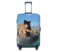 Anticsao Funda de equipaje vegetal, fundas lavables para maletas, fundas de equipaje de moda, funda protectora de maleta antiarañazos, dos gatos valientes flotan en el iceberg del mar, pequeño, 1