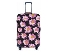 Anticsao Funda de viaje elástica para equipaje, unisex, diseño de lunares y flores rosas (45,7 a 53,3 cm), White, S