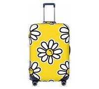 Anticsao Funda elástica para equipaje de viaje, con diseño de margaritas, funda protectora para maleta, se aplica a maletas de 19 a 32 pulgadas, tamaño pequeño, Black, X-Large