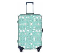 Anticsao Funda elástica para equipaje de viaje con estampado de alpaca y llama, de elastano, se adapta a equipaje de 18 a 28 pulgadas, White, M