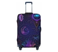 Anticsao Funda elástica para equipaje de viaje con gráfico geométrico sagrado budista, funda protectora para maleta, se aplica a maletas de 19 a 32 pulgadas, tamaño mediano, Black, M