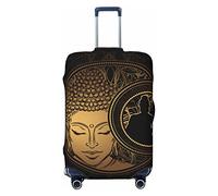 Anticsao Funda protectora elástica para equipaje de viaje con diseño de Buda de luna nueva y sol, para maleta, se aplica a maletas de 19 a 32 pulgadas, tamaño mediano, Black, L
