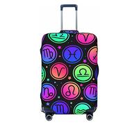Anticsao Funda protectora elástica para equipaje de viaje con icono del zodiaco para maleta, se aplica a maletas de 19 a 32 pulgadas, tamaño grande, Black, X-Large