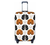 Anticsao Funda protectora elástica para maleta de viaje con diseño de cabeza de perro con marcas de patas, funda protectora para maleta de viaje de 19 a 32 pulgadas, tamaño XL, Black, M