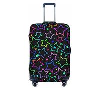 Anticsao Funda protectora elástica para maleta de viaje con estrellas de neón brillante para maleta, se aplica a maletas de 19 a 32 pulgadas, extra grande, Black, X-Large
