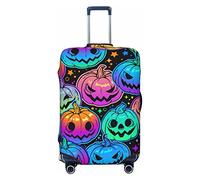 Anticsao Funda protectora elástica para maleta, diseño de calabazas de Halloween, multicolor brillante, para maleta, se aplica a maletas de 19 a 32 pulgadas, tamaño XL, Black, X-Large