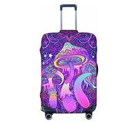 Anticsao Funda protectora elástica para maletas de viaje, con diseño de hongos de arte colorido, se aplica a maletas de 19 a 32 pulgadas, tamaño mediano, Black, X-Large
