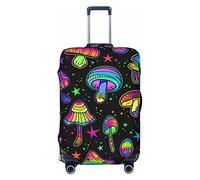 Anticsao Funda protectora elástica para maletas de viaje con diseño de hongos de diferentes colores para maleta, se aplica a maletas de 19 a 32 pulgadas, tamaño mediano, Black, M