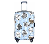 Anticsao Funda protectora para maleta, a prueba de polvo, con diseño de chinchillas y lunas, color azul, White, X-Large