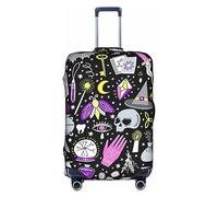 Anticsao Funda protectora para maleta, a prueba de polvo, diseño bohemio, diseño de brujería mágica, funda protectora de equipaje, accesorios de día festivo, White, L