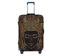 Anticsao Hermosa funda protectora elástica para maleta, diseño de mandala, señor Buda, para maleta, se aplica a maletas de 19 a 32 pulgadas, tamaño mediano, Black, S