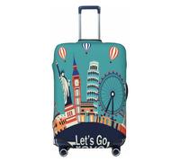 Anticsao Lighthouse Waves - Funda para equipaje de lluvia torrencial, fundas lavables para maleta, fundas de equipaje de moda, funda protectora de maleta antiarañazos, Let's Go Travel, mediano, 1