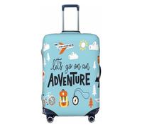 Anticsao Lighthouse Waves - Funda para equipaje de lluvia torrencial, fundas lavables para maletas de moda, funda protectora de maleta antiarañazos, Let's Go On an Adventure, pequeña, 1 unidad