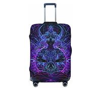 Anticsao Magic Girl - Funda elástica para equipaje de viaje, diseño geométrico de loto, para maleta, se aplica a maletas de 19 a 32 pulgadas, tamaño mediano, Black, L