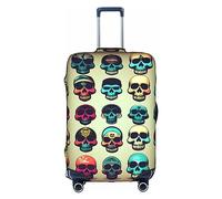 Anticsao Many Cool Retro Skull Head Graphics - Funda elástica unisex para equipaje (45,7 a 53,3 cm), White, S