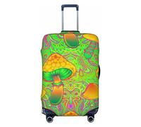 Anticsao The Magic Art of Mushrooms - Funda elástica para equipaje de viaje, funda protectora para maleta, se aplica a maletas de 19 a 32 pulgadas, tamaño mediano, Black, M