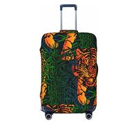 Anticsao Tiger Running in The Bamboo Bush - Funda elástica para equipaje de viaje, funda protectora para maleta, se aplica a maletas de 19 a 32 pulgadas, tamaño pequeño, Black, S