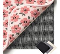 Antideslizante Alfombra 100 x 137 cm Multiusos de PVC, Lavable, Cortable, Reutilizable y sin Olores, Antideslizante Alfombra Base Adecuado para Parqué O Baldosas, Negro