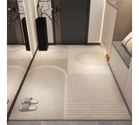 Antideslizante Alfombra 120x180 Líneas Marrón Beige Felpudo Exterior Terciopelo Corto Absorbentes Antideslizante Lavable para Baño Cocina Oficinas Alfombras Puerta Entrada