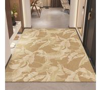 Antideslizante Alfombra 120x180 Patrón De Hoja De Oro Claro Marrón Felpudo Exterior Terciopelo Corto Absorbentes Antideslizante Lavable para Baño Cocina Oficinas Alfombras Puerta Entrada