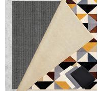 Antideslizante Alfombra 125 x 140 cm Multiusos de PVC, Lavable, Cortable, Reutilizable y sin Olores, Acolchado de Alfombra Antideslizante Adecuado para Parqué O Baldosas, Negro