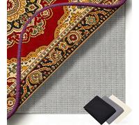 Antideslizante Alfombra 190 x 250 cm Multiusos de PVC, Lavable, Cortable, Reutilizable y sin Olores, Antideslizante Alfombra Base Adecuado para Parqué O Baldosas, Gris marrón