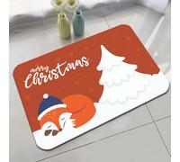 Antideslizante Alfombra 50x80 cm Animales Navidad Naranja Felpudo Exterior Terciopelo Corto Absorbentes Antideslizante Lavable para Baño Cocina Oficinas Alfombras Puerta Entrada