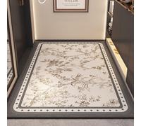 Antideslizante Alfombra 50x80 Gris Blanca Marrón Patrón De Planta Felpudo Exterior Terciopelo Corto Absorbentes Antideslizante Lavable para Baño Cocina Oficinas Alfombras Puerta Entrada