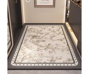 Antideslizante Alfombra 50x80 Gris Blanca Marrón Patrón De Planta Felpudo Exterior Terciopelo Corto Absorbentes Antideslizante Lavable para Baño Cocina Oficinas Alfombras Puerta Entrada