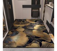 Antideslizante Alfombra 80x120 Hojas De Ginkgo Gris Amarillo Felpudo Exterior Terciopelo Corto Absorbentes Antideslizante Lavable para Baño Cocina Oficinas Alfombras Puerta Entrada