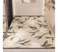 Antideslizante Alfombra 80x120 Patrón Floral Marrón Beige Felpudo Exterior Terciopelo Corto Absorbentes Antideslizante Lavable para Baño Cocina Oficinas Alfombras Puerta Entrada
