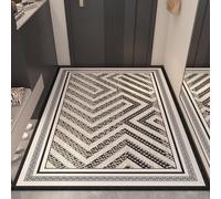 Antideslizante Alfombra 80x120 Patrón Geométrico Negro Beige Felpudo Exterior Terciopelo Corto Absorbentes Antideslizante Lavable para Baño Cocina Oficinas Alfombras Puerta Entrada