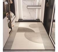 Antideslizante Alfombra 80x120 Patrón Semicircular Marrón Beige Felpudo Exterior Terciopelo Corto Absorbentes Antideslizante Lavable para Baño Cocina Oficinas Alfombras Puerta Entrada