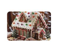 Antideslizante Alfombra Interior De Bienvenida Pan De Navidad como El De La Casa del Pueblo (Impresión) Alfombrilla Personalizado Alfombra Ducha para Dormitorio Puerta Baño 40X60Cm
