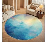 Antideslizante Alfombra Redonda Grafiti Abstracto de Cielo Estrellado para Exterior Interior de 180cm, Grande Alfombra Redonda Vistoso Pelo Corto Antiincrustante Lavable para Área de Juegos Niños