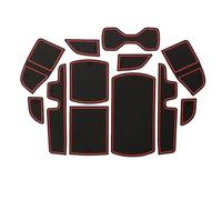 Antideslizante Alfombrilla Compartimentos Puerta Coche Caja Almacenamiento Vasos Agua Antideslizante Estilo Mático para Accord 10 ª Generación LX 2018-2022 esteras(Rojo)