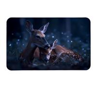 Antideslizante Alfombrilla de Ratón, Cierva Madre acurrucada Junto a su Cervatillo Dormido en un árbol Iluminado por la Luna, Portátil Alfombrilla Ratón, Tapete de Juego, 25X30cm, Laptop