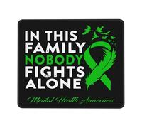 Antideslizante Alfombrilla de Ratón En Esta Familia Nadie Lucha Solo Conciencia de Salud Mental Alfombrilla de ratón para Juegos Mousepad 25x30cm para Gamers,Oficina,Laptop