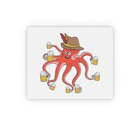 Antideslizante Alfombrilla de Ratón, Feria de Bebidas alcohólicas fermentadas con Pulpo Divertida Alfombrilla Ergonómico Mouse Mat 25X30cm para Juegos Ratón Oficina
