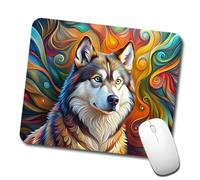 Antideslizante Alfombrilla De Ratón para Juegos Arte Abstracto del Perro Malamute De Alaska 25X30Cm, Alfombrilla De Ratón Ergonómico Mousepad para Jugadore Laptop Juegos