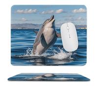 Antideslizante Alfombrilla De Ratón para Juegos Lindo Delfín Saltando Impreso 25X30Cm, Alfombrilla De Ratón Bordes Cosidos Gaming Mouse Pad para Oficina Oficina Pc