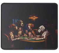 Antideslizante Alfombrilla de Ratón, Perros Jugando a Las Cartas Alfombrilla Base de Goma Gaming Mouse Pad 25X30cm para Trabajo Jugadore PC