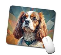 Antideslizante Alfombrilla Gaming Arte Contemporáneo del Perro Cavalier King Charles Spaniel 25X30Cm, Alfombrilla De Ratón Bordes Cosidos Mouse Mat para Trabajo Oficina Gamers