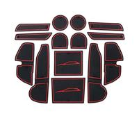 Antideslizante Almohadilla A Prueba Polvo con Ranura para Puerta Alfombrilla Antideslizante Soporte Vasos Almohadilla Interna para Ford para Everest U375 UA 2015-2021 esteras(Rojo)