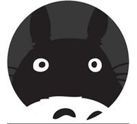 Antideslizante de goma Mousepad lindo Mi vecino Totoro negro y blanco estilo Circular redondo ratón para videojuegos (200 mm x 2 mm)