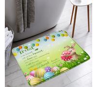 Antideslizante Felpudo Rabbits de Pascua Primavera Rabbits Granja Citas Inspiradoras Confiar en el Festival Rústico del Señor Tapete Alfombrilla de WC 40×60cm para Jardín,Balcón,Interior